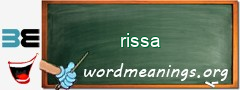 WordMeaning blackboard for rissa